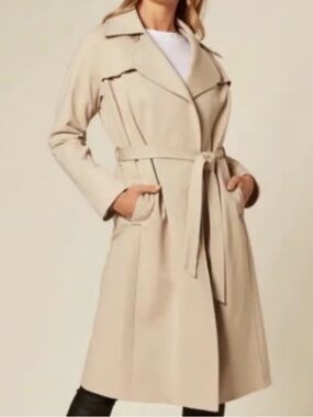 Tahari Belted Beige Trench Coat